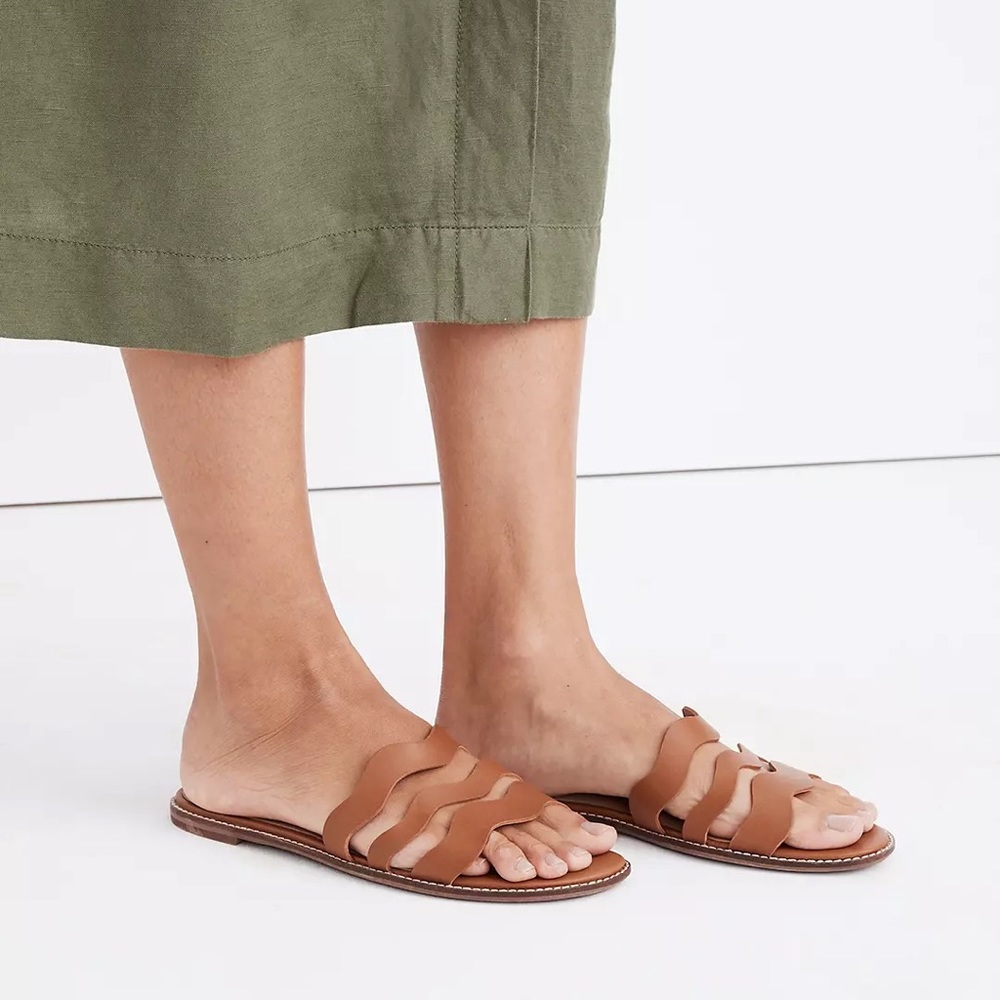 Madewell The Wave Slide Sandal in Vachetta Leather
